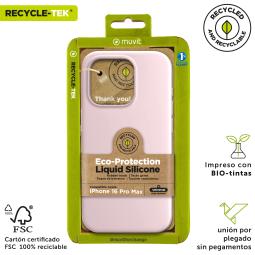 Funda muvit recycletek liquid silicone para apple iphone 16 pro max rosa