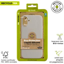 Funda muvit recycletek liquid silicone para apple iphone 16 nude