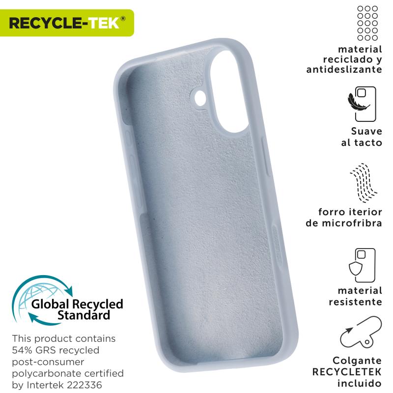 Funda muvit recycletek liquid silicone para apple iphone 16 azul cielo