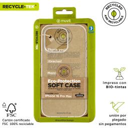 Funda muvit recycletek para apple iphone 16 pro max transparente