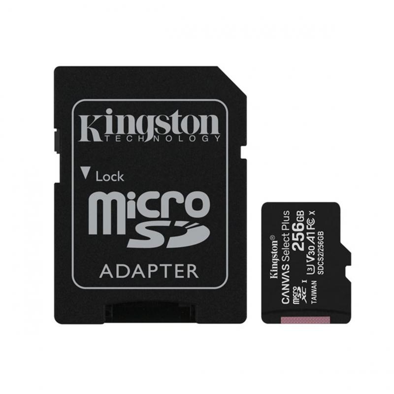 Tarjeta memoria micro secure digital sd hc 256gb kingston canvas select plus clase 10 uhs - 1 + adaptador sd - Imagen 1