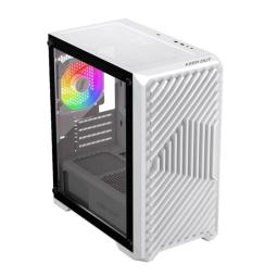 Caja ordenador gaming keep out xc - 220w glass matx argb cristal templado blanco