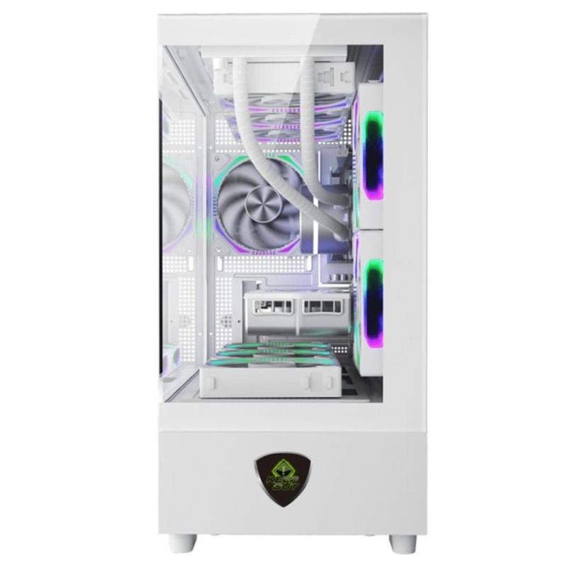 Caja ordenador gaming keep out xc - 301w glass matx argb cristal templado blanco