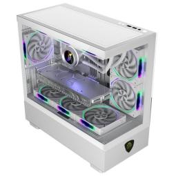 Caja ordenador gaming keep out xc - 301w glass matx argb cristal templado blanco