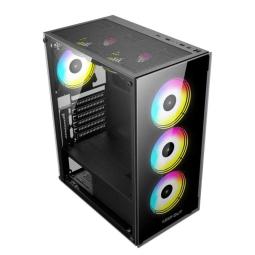 Caja ordenador gaming keep out xc - 210 glass atx argb cristal templado negro