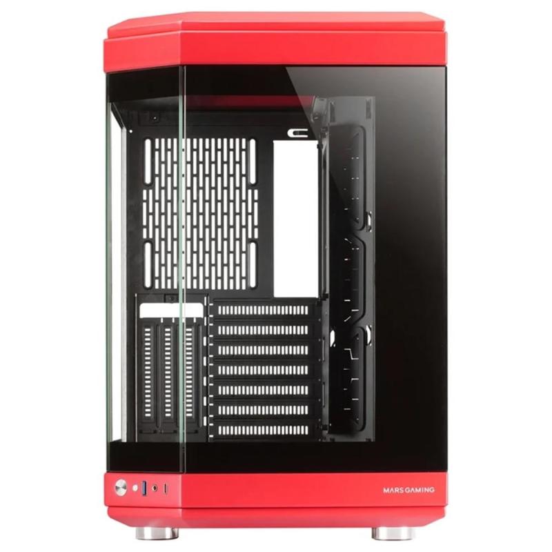 Caja ordenador mars gaming mc - 3t atx cristal templado rojo