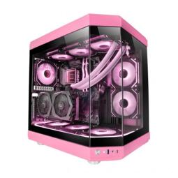 Caja ordenador mars gaming mc - 3t atx cristal templado rosa