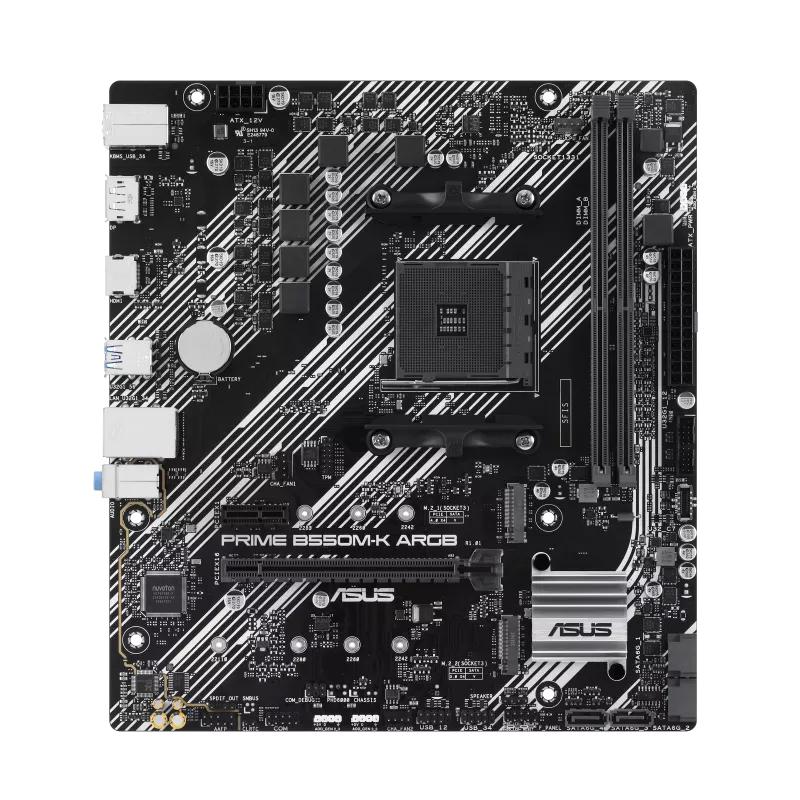 Placa base asus amd prime b550m - k argb socket am4 ddr4 x2 max 64gb 3200mhz hdmi displayport matx