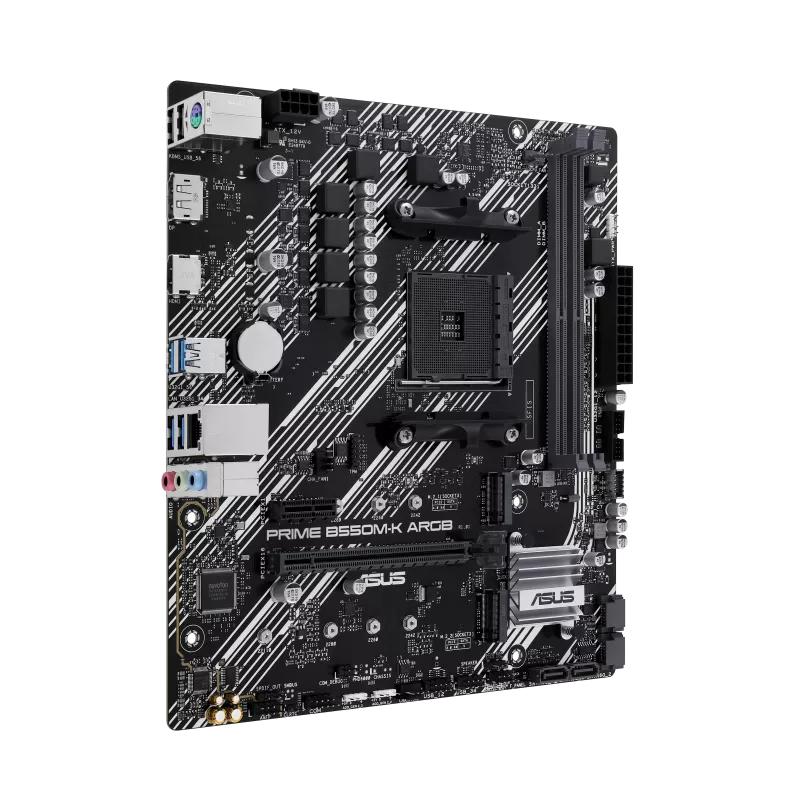 Placa base asus amd prime b550m - k argb socket am4 ddr4 x2 max 64gb 3200mhz hdmi displayport matx