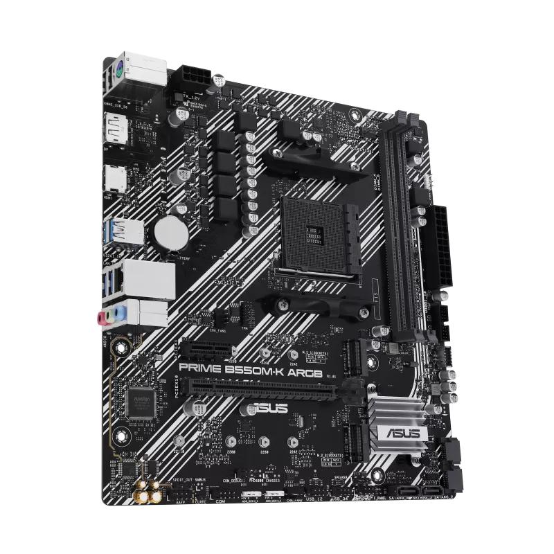 Placa base asus amd prime b550m - k argb socket am4 ddr4 x2 max 64gb 3200mhz hdmi displayport matx