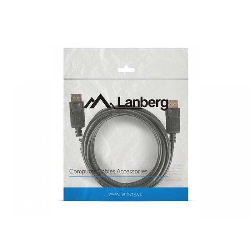 Cable displayport lanberg macho macho 4k 3m negro - Imagen 1