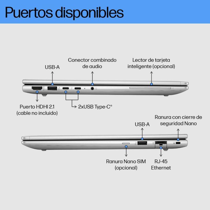 Portátil hp probook 460 g11 16 pulgadas ultra 7 - 32gb - ssd 1tb - nvidia® geforce rtx2050 - w11pro