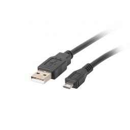 Cable usb lanberg 2.0 macho - micro usb macho 0.3m negro - Imagen 1