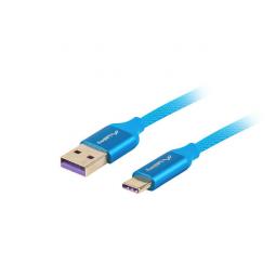 Cable usb lanberg 2.0 macho - usb c macho 5a 1m azul - Imagen 1