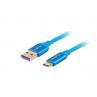 Cable usb lanberg 2.0 macho - usb c macho 5a 1m azul - Imagen 1