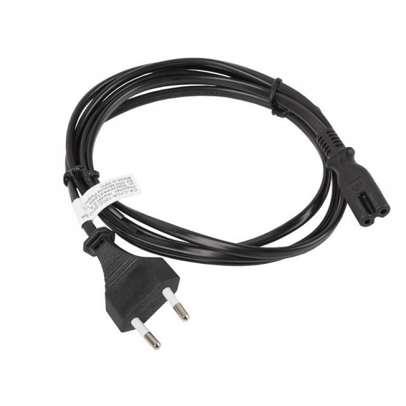 Cable lanberg de alimentacion ocho cee 7 - 16 a iec320 c7 euro (radio) negro 1.8 m - Imagen 1