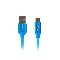 Cable usb lanberg 2.0 macho - usb c macho quick charge 3.0 0.5m azul - Imagen 1