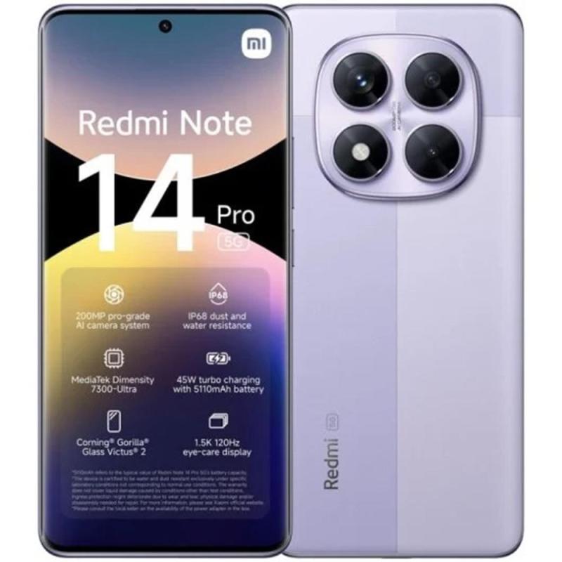 Movil xiaomi redmi note 14 pro 5g 12 - 512gb purpura