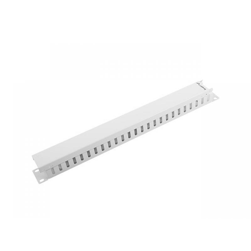 Organizador de cables lanberg metalico 1u tipo a rack 19 gris - Imagen 1