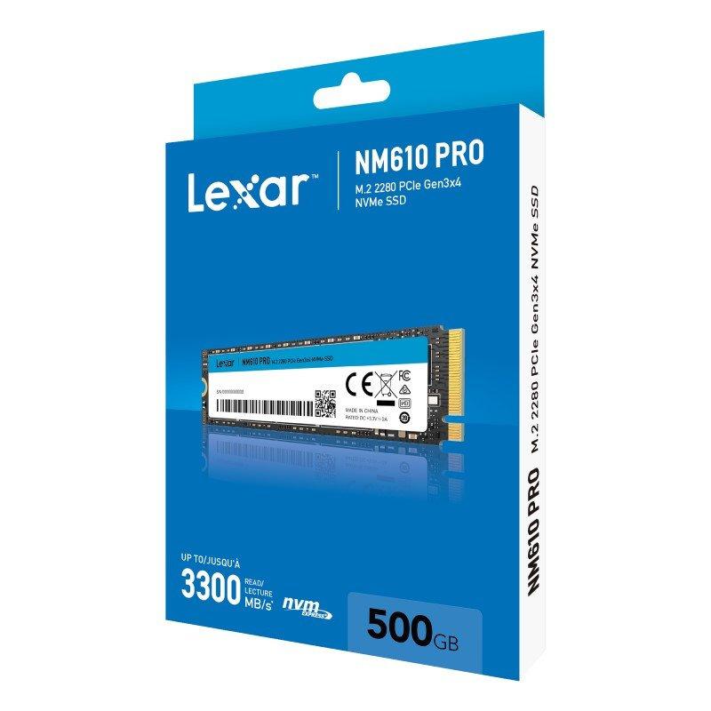 Disco duro interno solido ssd lexar nm610pro 500gb nvme gen3