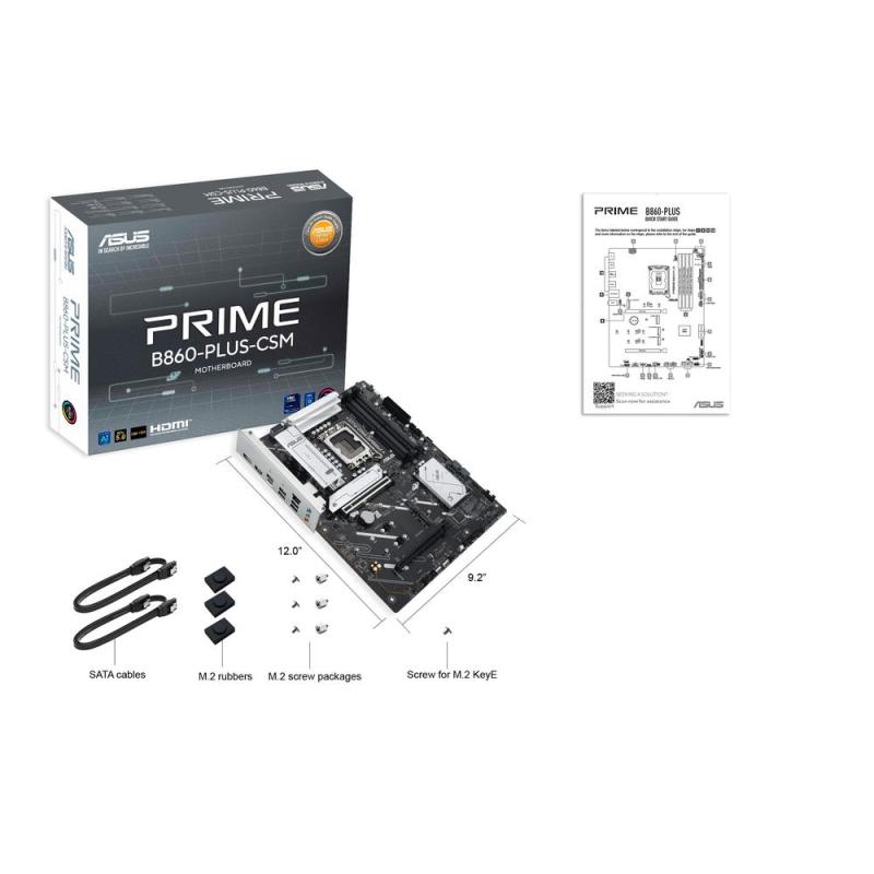 Placa base asus intel prime b860 - plus - csm socket 1851 ddr5 x4 max 256gb hdmi displayport atx