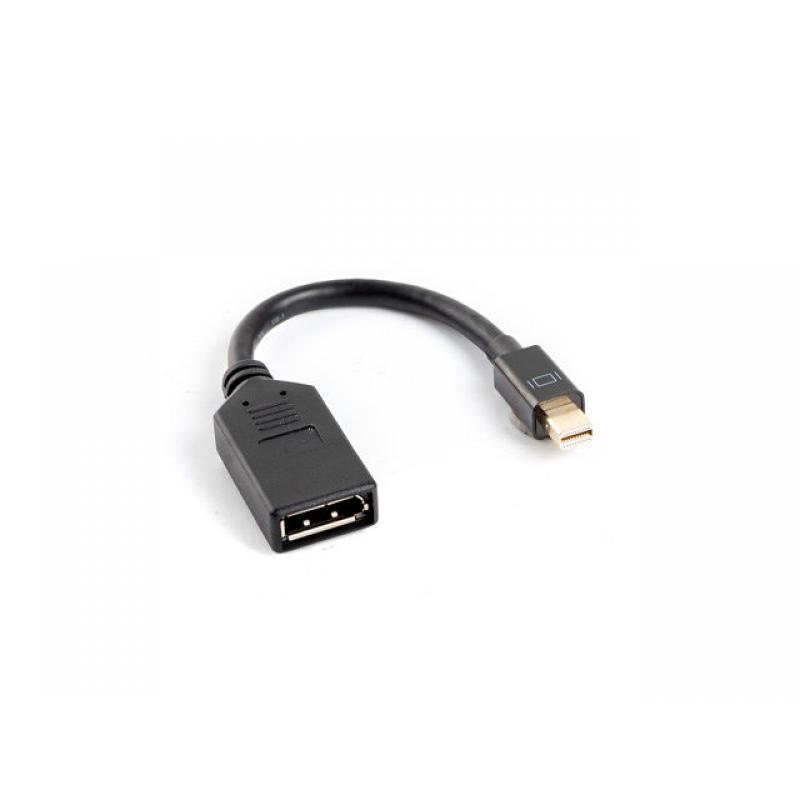 Adaptador lanberg displayport mini macho a displayport hembra cable 10 cm negro - Imagen 1