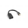 Adaptador lanberg displayport mini macho a displayport hembra cable 10 cm negro - Imagen 1