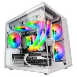 Caja ordenador mars gaming mcvieww matx cristal templado blanco