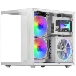 Caja ordenador mars gaming mcvieww matx cristal templado blanco