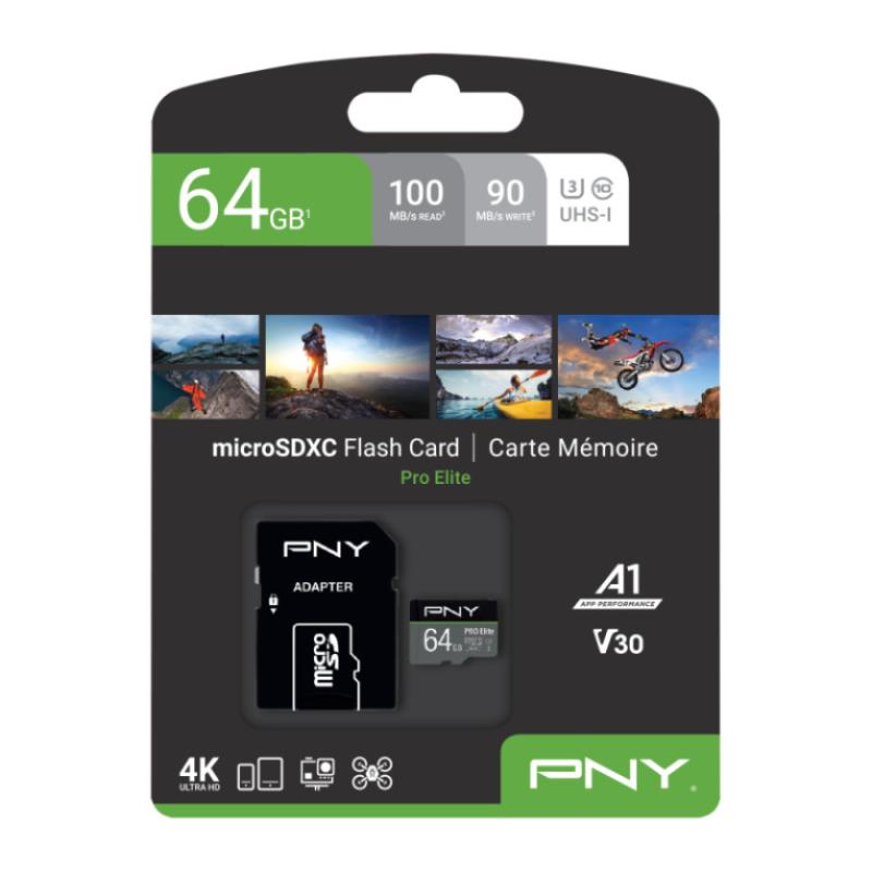 Tarjeta micro sd pny 64gb elite uhs - i c10 microsdxc