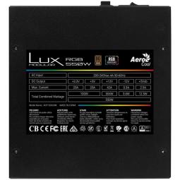 Fuente alimentacion aerocool lux rgb gaming atx 550w