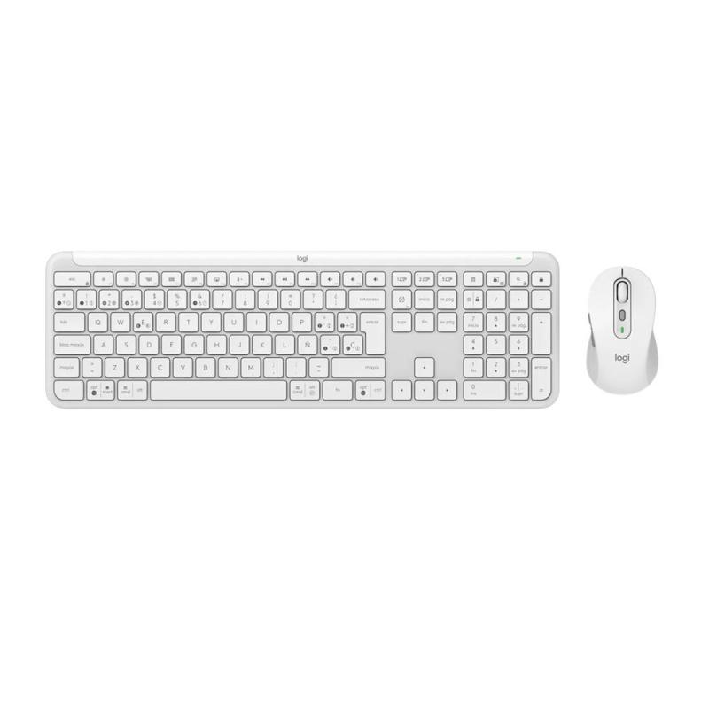 Teclado + raton logitech mk950 inalambrico blanco