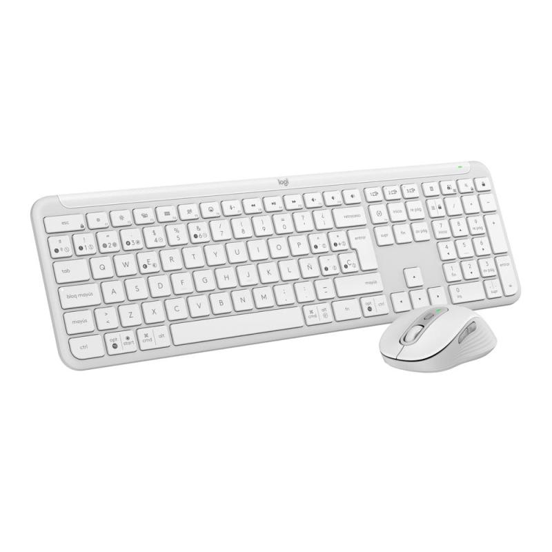 Teclado + raton logitech mk950 inalambrico blanco