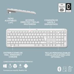 Teclado + raton logitech mk950 inalambrico blanco