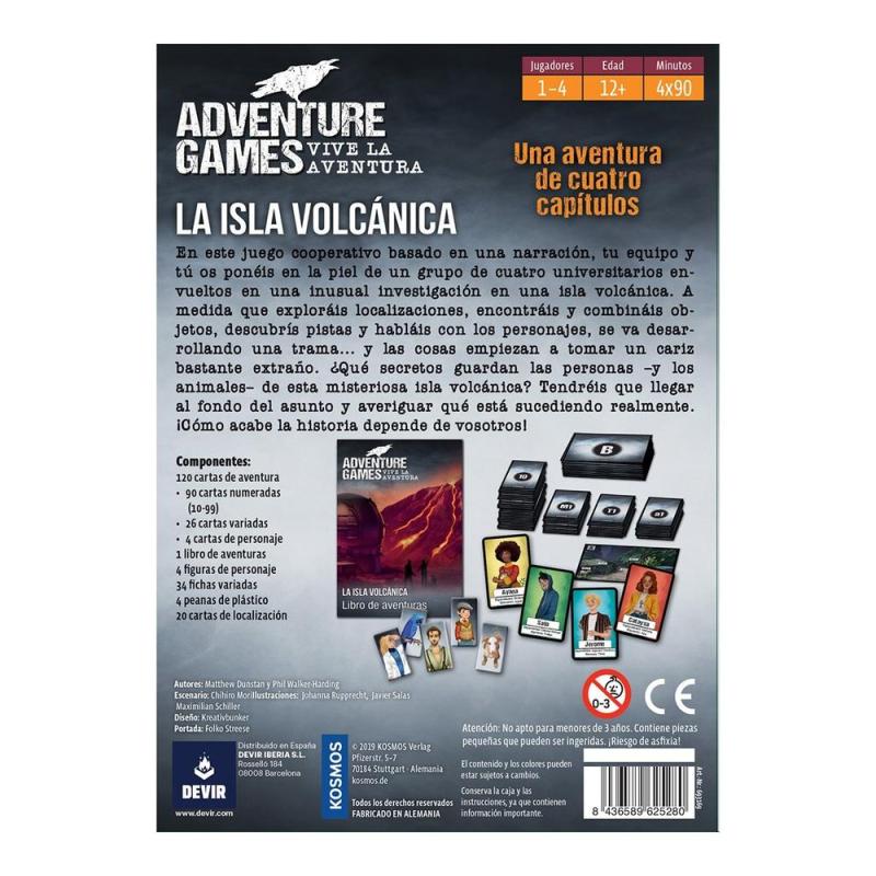 Juego de mesa adventure games: la isla volcánica