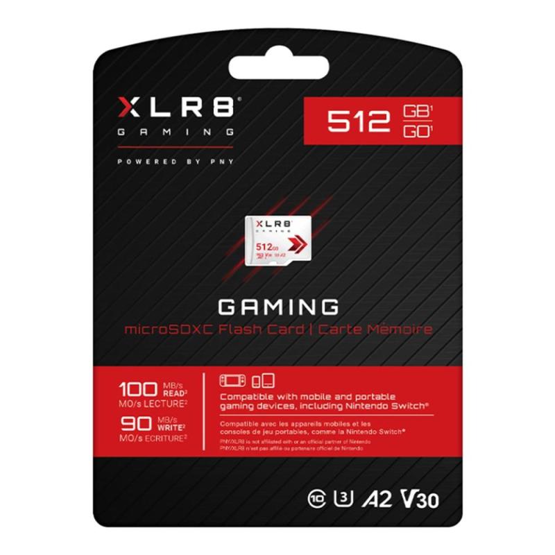 Tarjeta memoria micro secure digital micro sdxc xlr8 gaming pny 512gb clase 10 uhs - i u3