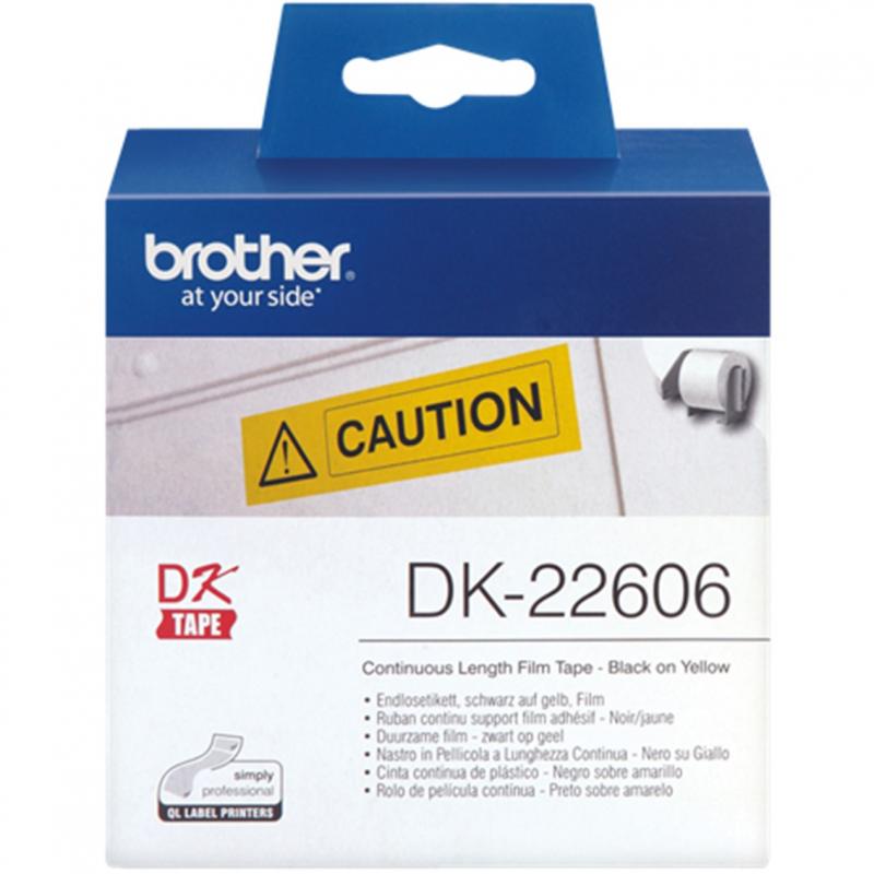 Etiquetas cinta continua brother amarilla dk22606 62mm - Imagen 1