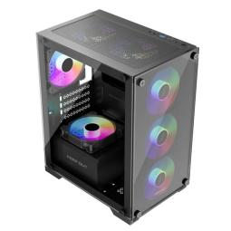 Caja ordenador gaming keep out xc - 201 glass matx argb cristal templado negro