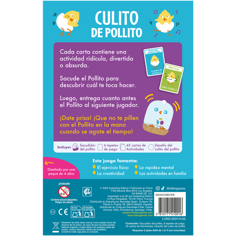 Juego de mesa culito de pollito