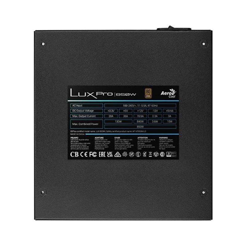 Fuente alimentacion aerocool lux pro gaming atx 850w