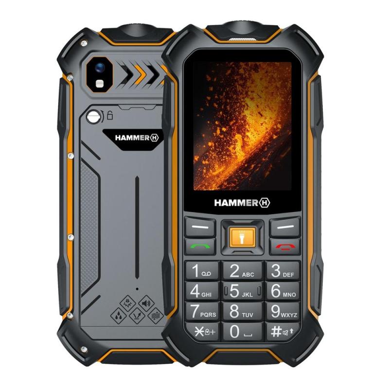 Telefono movil rugerizado hammer boost 2 lte 2.4 pulgadas - 2mpx - 4g - negro - naranja