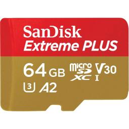 Tarjeta memoria sandisk micro secure digital 64gb sdxc u3 uhs - i clase 10 a2 + adaptador sd