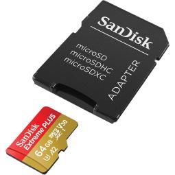 Tarjeta memoria sandisk micro secure digital 64gb sdxc u3 uhs - i clase 10 a2 + adaptador sd