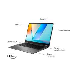 Portatil asus vivobook flip oled tp3407sa - ql064w intel core ultra 7 258v 14 pulgadas tactil 32gb ssd1tb w11