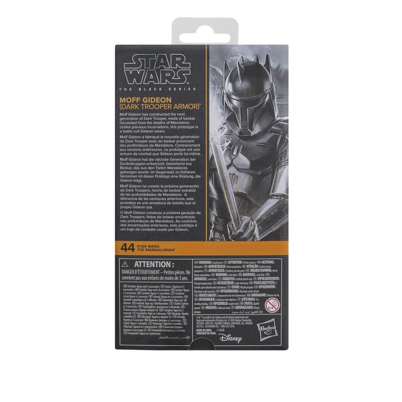 Figura hasbro star wars the mandalorian the black series moft gideon (dark trooper armor)