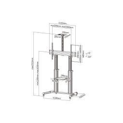 Soporte suelo con ruedas tv equip vesa hasta 100 pulgadas 1000x600mm max 100kg
