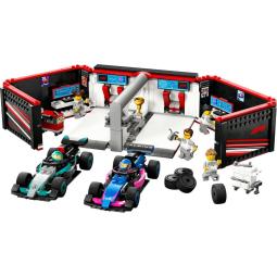 Lego city formula 1 garaje con coche mercedes - amg y alpine