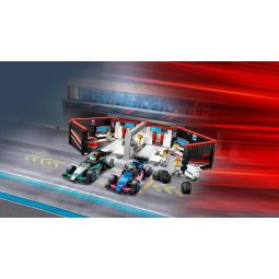 Lego city formula 1 garaje con coche mercedes - amg y alpine