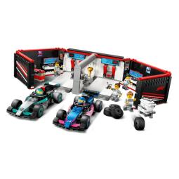 Lego city formula 1 garaje con coche mercedes - amg y alpine