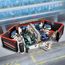 Lego city formula 1 garaje con coche mercedes - amg y alpine